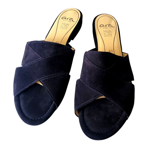 Ara Awash Dress Mikko Women Suede Slip On Slid Slippers Size 40 - Picture 3 of 8
